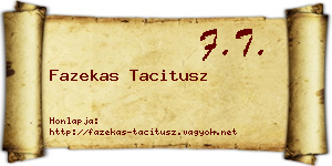 Fazekas Tacitusz névjegykártya